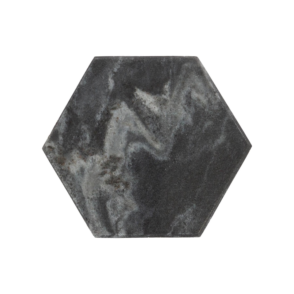 image 1 of Argon Tableware Hexagonal Marble Coasters - 10cm - Black - Pack of 6