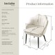 image 6 of Accent Chair Hellen - velvet cover, padded, extra-wide shell-shaped backrest - per piece Cream | Cream/Black