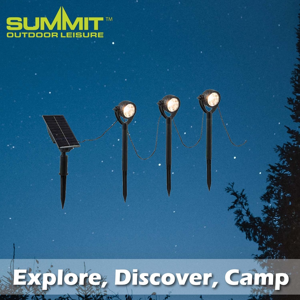 image 1 of vfm-estore Solar Spotlights Warm White 3.5m string with 6 spotlights
