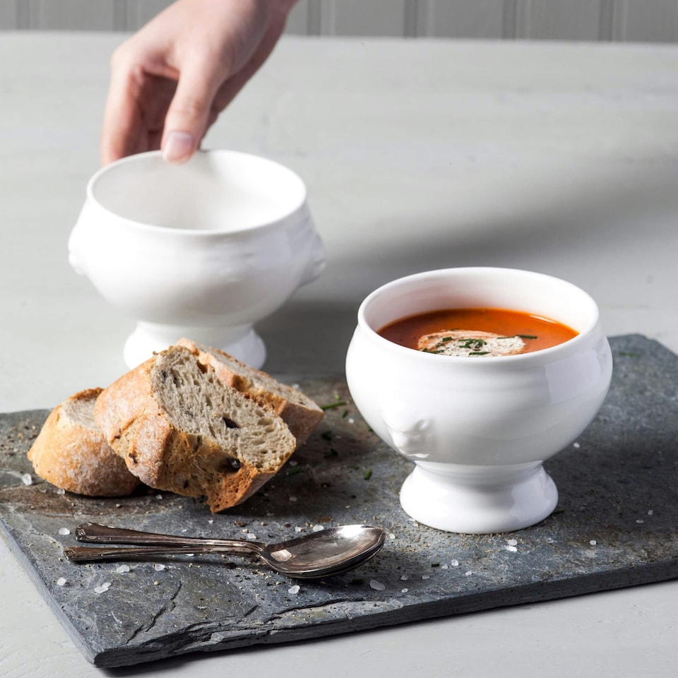 image 1 of Porcelain Lion Head Soup Bowl Sets | Multi