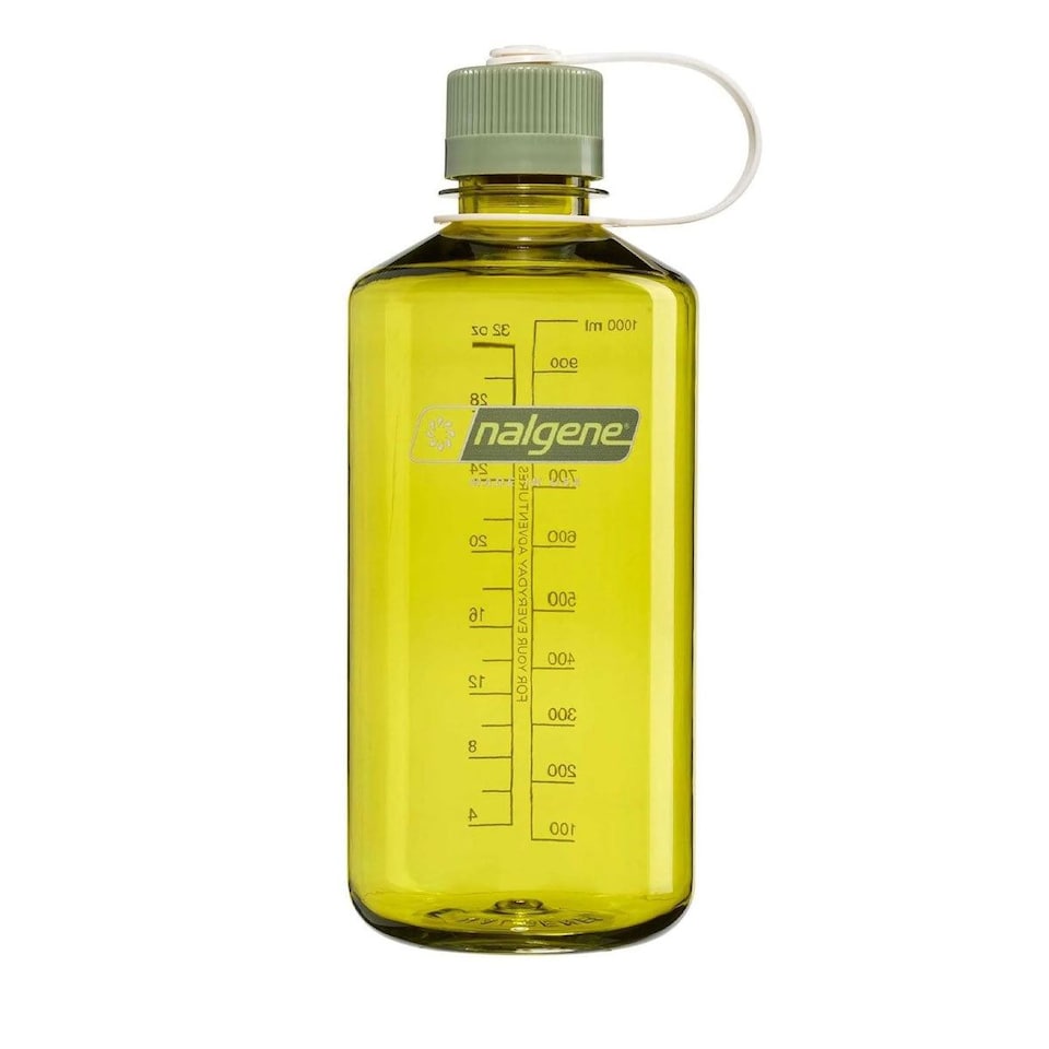 image 1 of Nalgene Narrow Mouth 1L Tritan Renew Water Bottle - Endive - Oil Green Cap