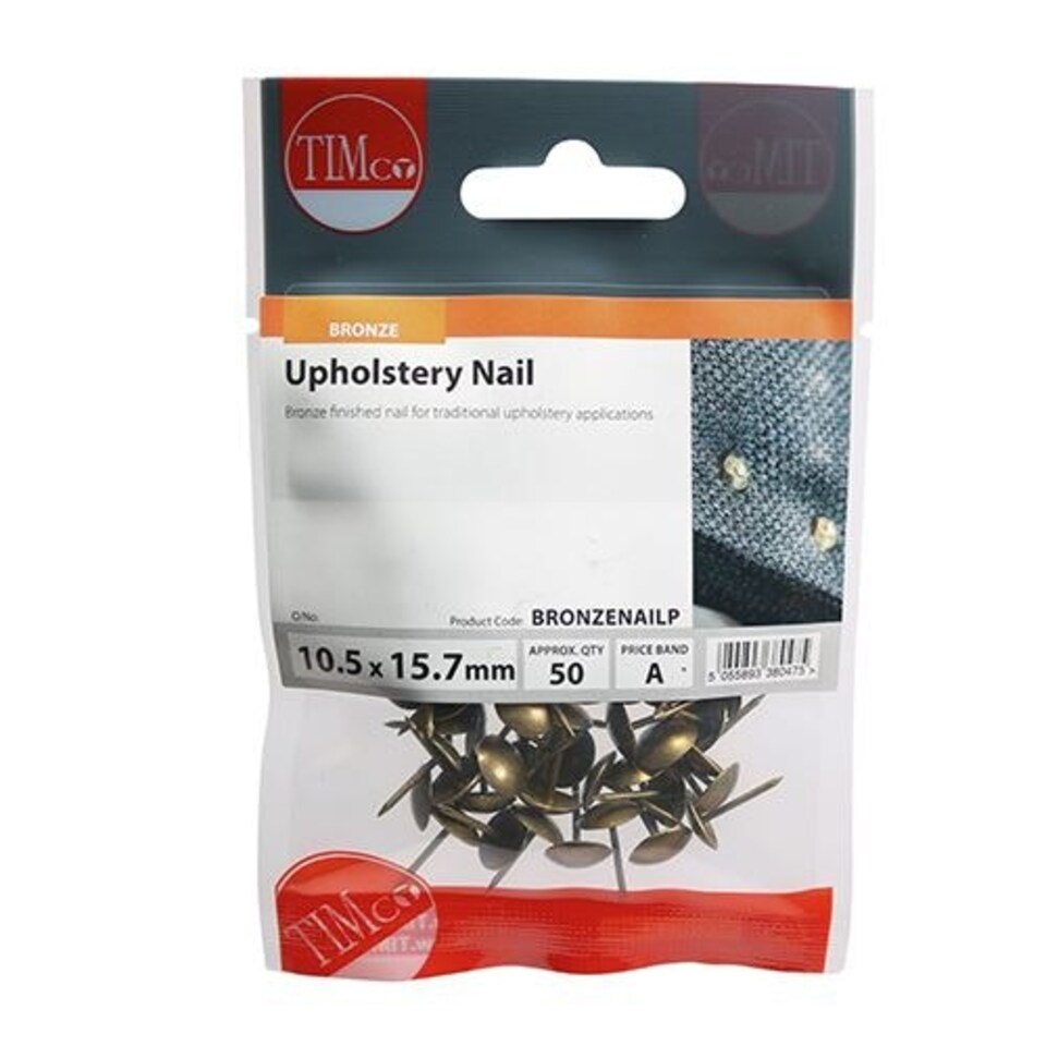 image 1 of Timco - Upholstery Nails - Bronze (Size 10.5 x 15.7 - 50 Pieces)