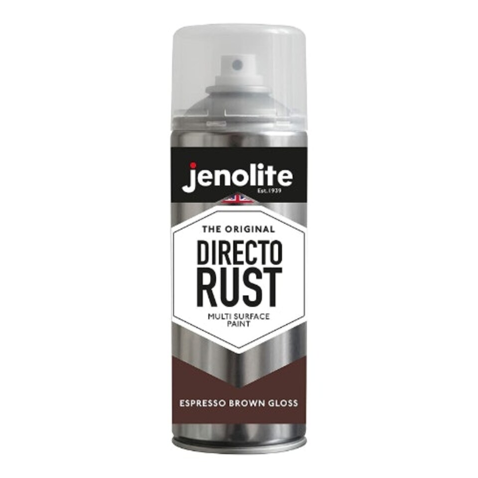 image 1 of Jenolite Directorust All-in-One Multi-Surface Paint - Espresso Brown Gloss - 400ml Spray Can