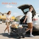 image 4 of Outsunny Outdoor Push Pull Wagon Stroller Cart w/ Canopy Top Black