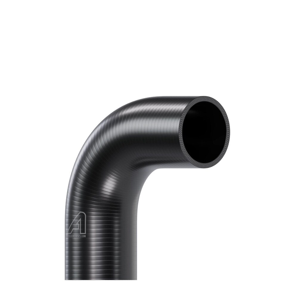 image 1 of Auto Silicone Hoses 90 Degree Silicone Elbow Hose 11mm Black - High Temp Reinforced Bend Coupler for Turbo Intercooler Coolant Radiator Water Air