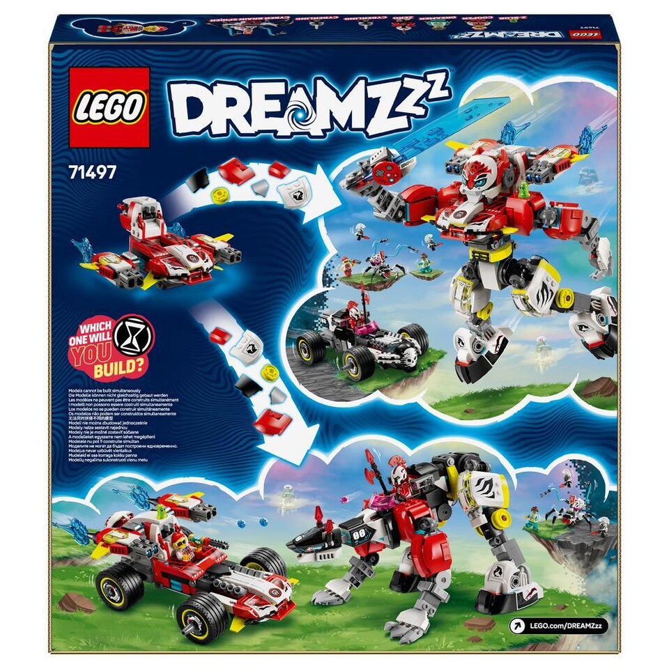 image 1 of LEGO DREAMZzz Cooper's Tiger Mech & Zero's Hot Rod Car Set 71497