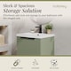 image 2 of Balterley Fluted Front Wall Hung Single Drawer Bathroom Vanity Unit with 1 Tap Hole Ceramic Basin, Handles | Green | Satin Green