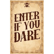 Enter If You Dare Skull Halloween PVC Party Sign Decoration 25cm x 41cm