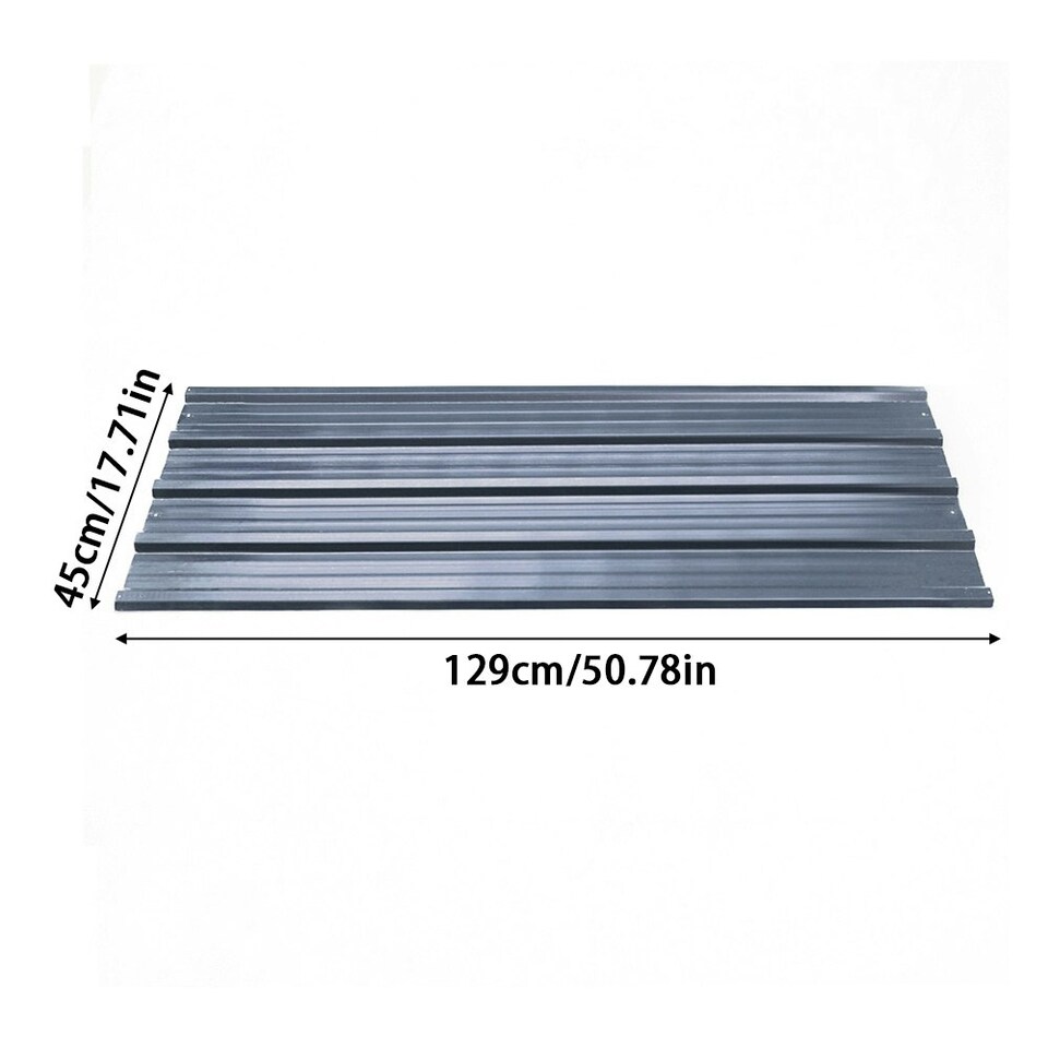 image 1 of Living and Home Set of 12 Steel Corrugated Panels - Charcoal Black