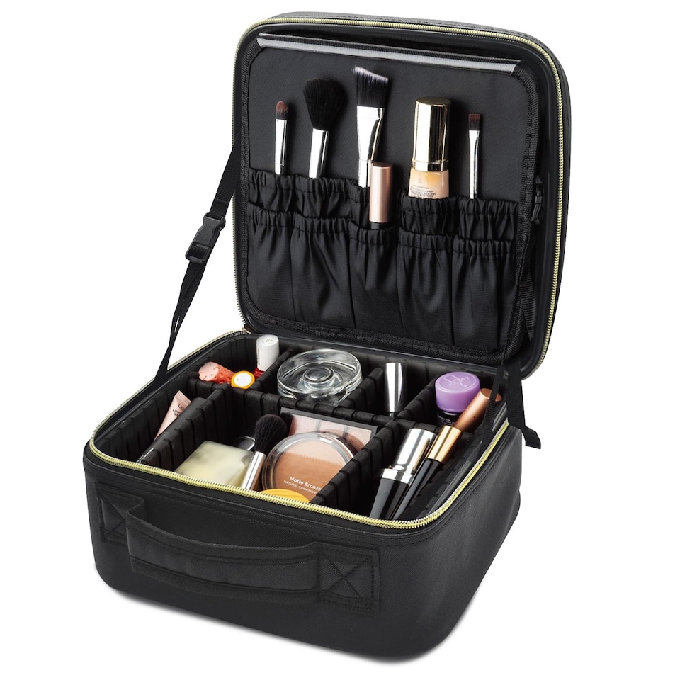 image 1 of Cosmetic Makeup Vanity Travel Case With LED Mirror
