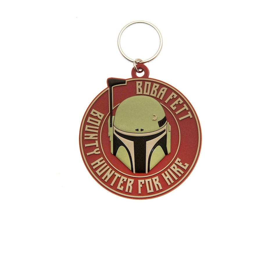 image 1 of Star Wars: The Book Of Boba Fett Rubber Keyring - Red/Green - One Size