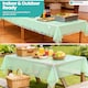 image 9 of Disposable Plastic Table Cover, Table Liner - 54" x 72"