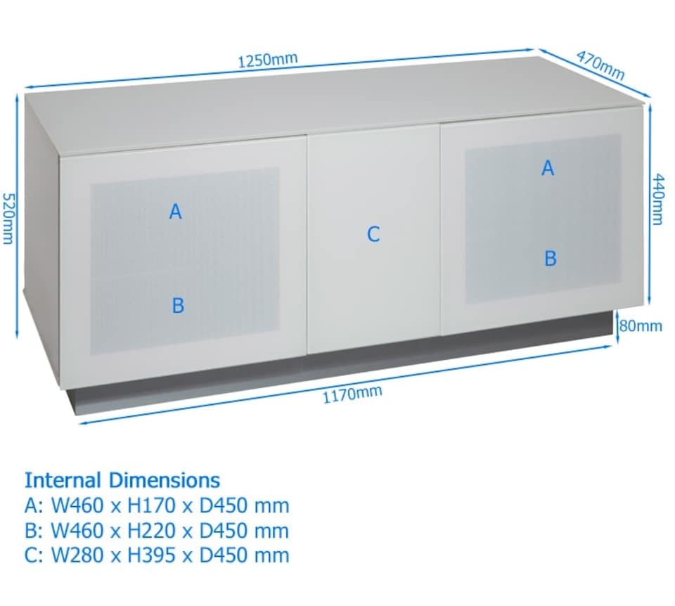 image 1 of Alphason Element TV-Stand White, 2500mm | White | WHITE | One Size