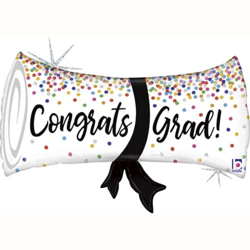 Graduation Confetti Diploma Holographic Helium Foil Giant Balloon 79cm / 31 in