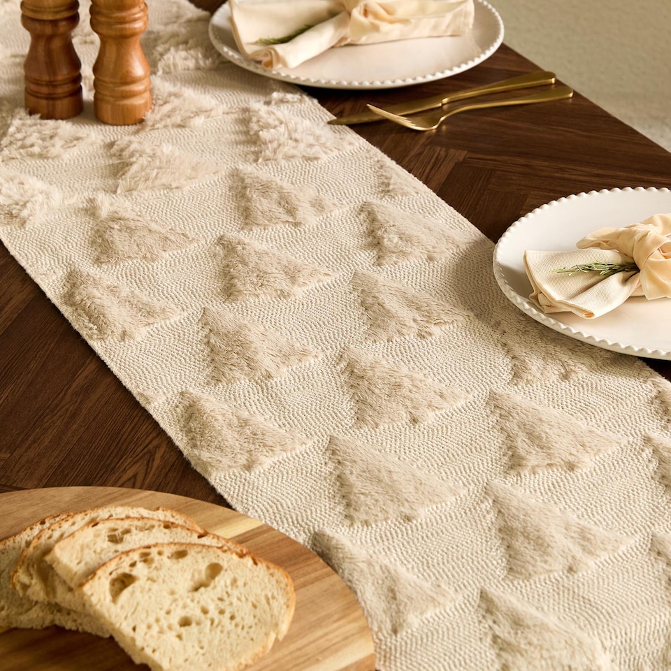 image 1 of OHS Tufted Seasonal Table Runner Collection Decorative Holiday Linens