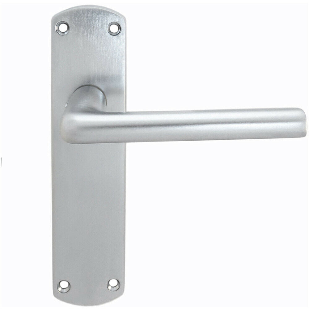 Loops Rounded Straight Bar Handle on Latch Backplate 170 x 42mm Satin Chrome