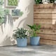 image 6 of Outsunny Set of 2 Round Plant Pots Outdoor 22cm for Garden Decoration, Blue 