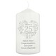 image 1 of Personalised 25th Silver Wedding Anniversary Pillar Candle White