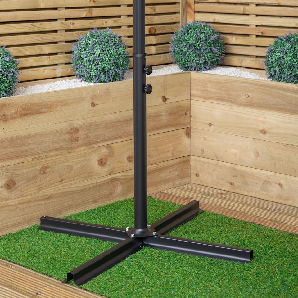 image 1 of 3m Hanging Banana Cantilever Garden Parasol with Cover in Green