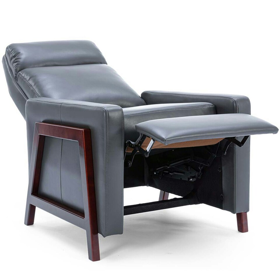 image 1 of Riley Pushback Recliner Air Leather Modern Accent Recliner Chair (Tan)