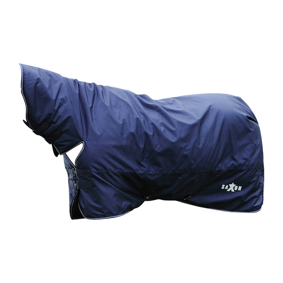 image 1 of Saxon Defiant Combo Neck Midweight Horse Turnout Rug - Navy/White - 7´