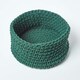 image 2 of Homescapes Forest Green Cotton Knitted Round Storage Basket - 37 x 21cm Green | M