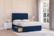 image 2 of Sloomy Highbury Navy Plush Divan Bed Base 2 Drawers Same Side With 26 Inch Strutted Headboard | Blue | Navy | Single | 1