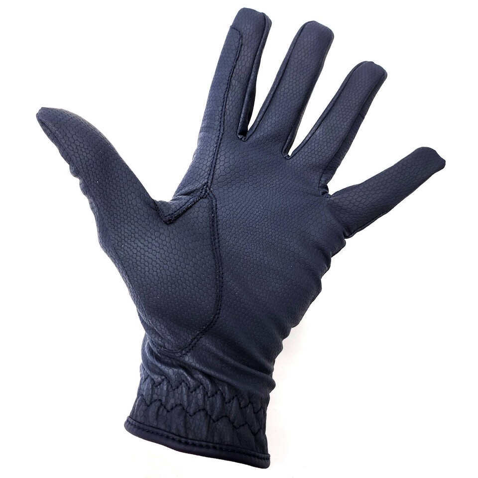 image 1 of Coco Equestrian Blue (M) Ladies Synthetic Leather Horse Riding Gloves | Blue