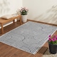image 1 of Outdoor Plastic Rug Wool-Look Anti-Slip Durable Garden Patio Conservatory Carpet Mat - Grey Arch | Grey | Grey