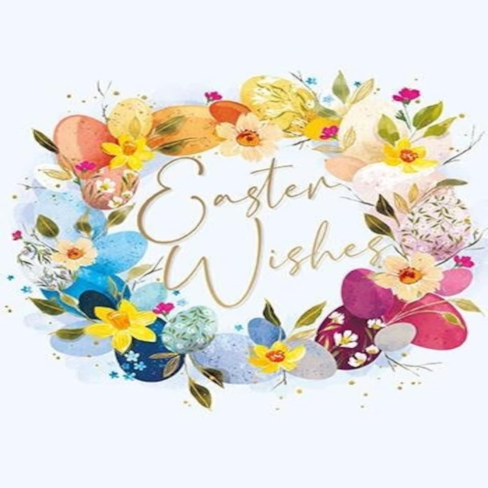 Words 'n' Wishes Easter Card for Friends and Family, 17.6 x 12.7 cms, FSC Certified and Multi-Coloured