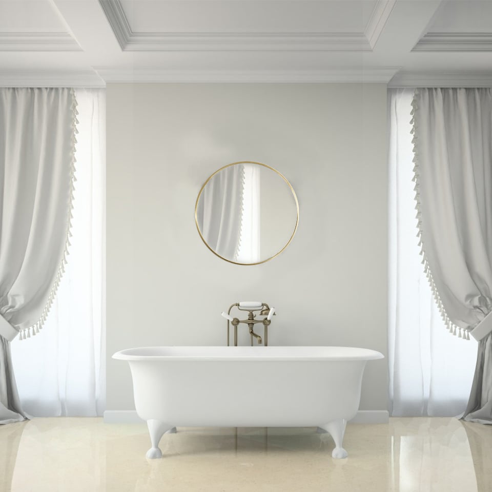 image 1 of Living and Home 70cm Nordic Round Bathroom Wall Mirror | Gold | 70cm