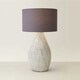 image 4 of ValueLights Colin Grey Shade Grey Speckled Pot Stonewear Table Lamp | Grey
