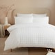 image 1 of Serene Embossed Grid Duvet Cover Set White