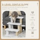 image 3 of PawHut Pet Stair with 3-step Climb Ladder, Scratching Posts, White