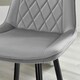 image 2 of Furniturebox Pesaro 2x Grey Velvet Black Leg Bar Chair