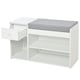 image 9 of HOMCOM Multi-Storage Shoe Bench Drawer 3 Compartments Cushion Home Boots White White