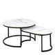 image 1 of Spiro Coffee Table Set with White Marble Melamine Top & Black Legs