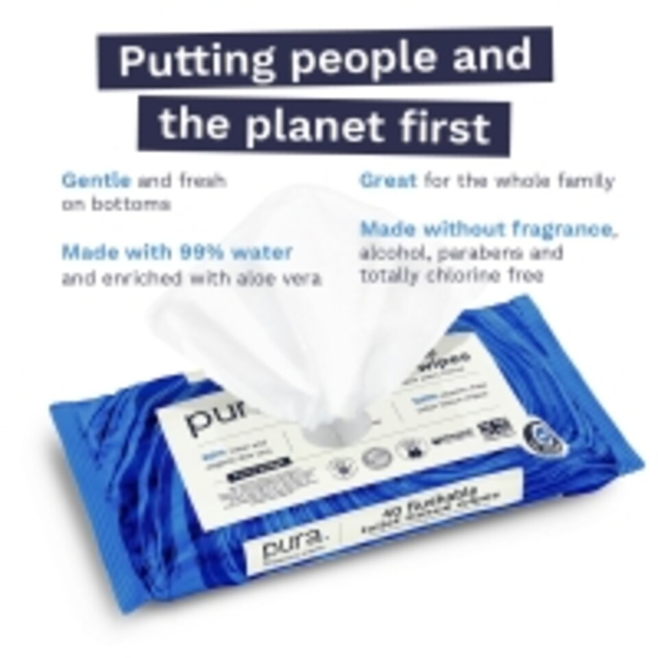 image 1 of Pura Flushable Moist Toilet Tissue Wipes 14x40pk