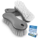 image 1 of Multi Surface Scrub Brushes Stiff Bristle Hand Brush for Floors, Carpets, Kitchen & Bathroom - Pack of 3 | Grey