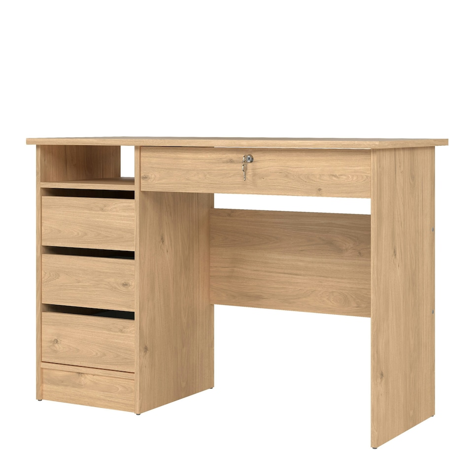 image 1 of Function Plus 4 Drawer Desk Handleless Drawer in Jackson Hickory Oak