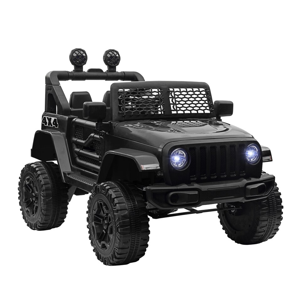 image 1 of HOMCOM Kids Electric Ride On Car 12V Off Road Toy with Parental Remote Control 2 Motors Horn Lights Suspension Wheels for 3-6 Years Old Black