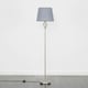 image 2 of ValueLights Traditional Style Satin Nickel Barley Twist Floor Lamp With Grey Light Shade