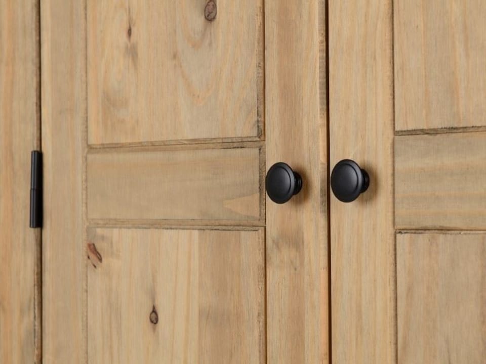 image 1 of Panama 2 Door Wardrobe - L50 x W80 x H175 cm - Natural Wax | Brown | Natural Wax