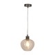 image 2 of Bradson - Clear Swirl Glass with Satin Nickel Pendant Fitting | Chrome | Clear | 1