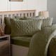 image 3 of OHS Ultra Soft Cable Knit Sherpa Fleece Duvet Set Green | Woodland Green | King