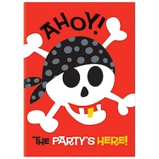 Pirate Fun Invitations with Envelopes - Pack of 8