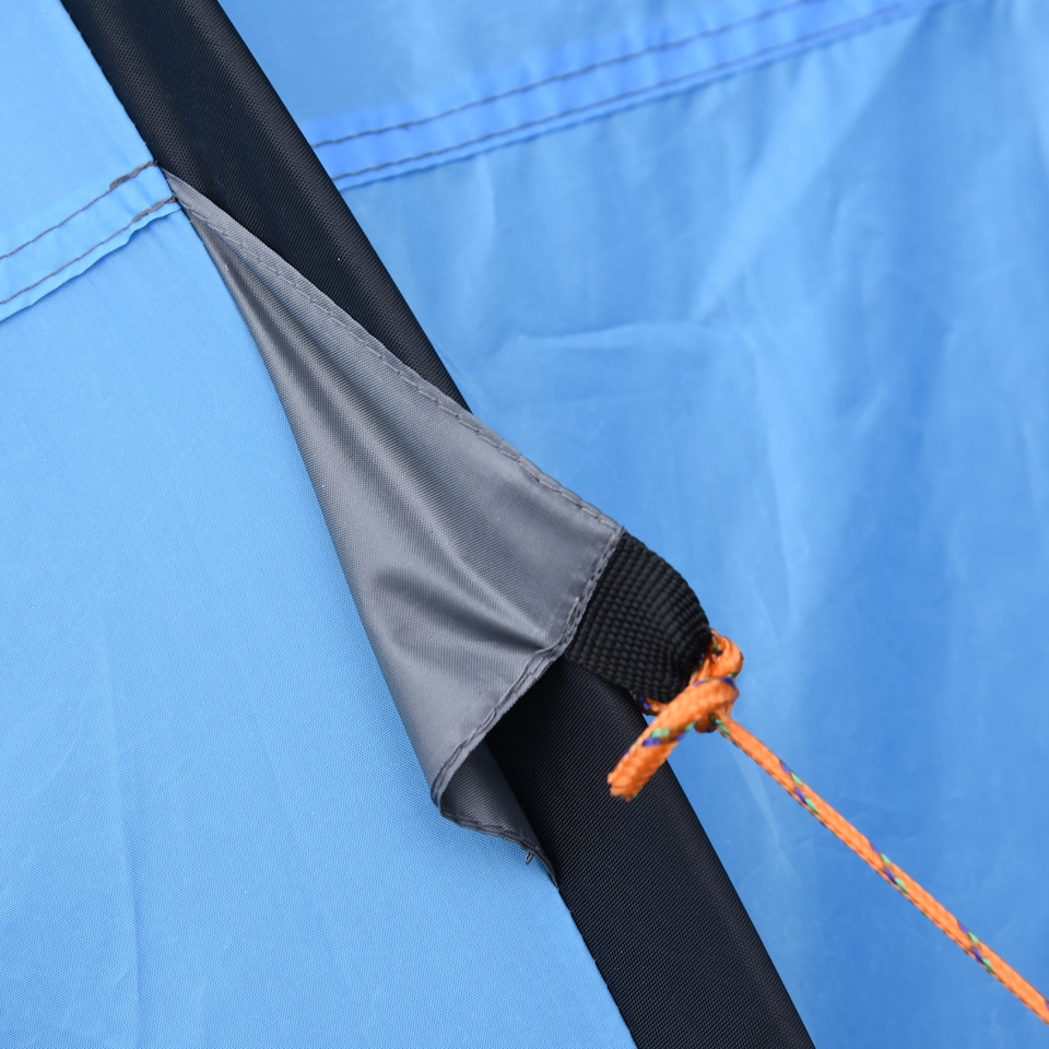 image 1 of Outsunny Camping Tent Dome Pop-up Tent with Windows for 4-5 Person Sky Blue