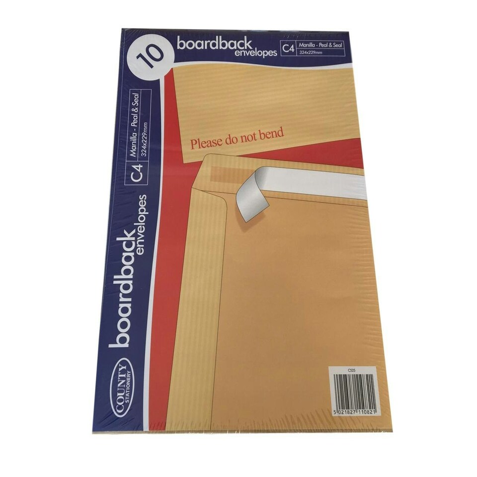 image 1 of Pack of 10 C4 Board Back Envelopes