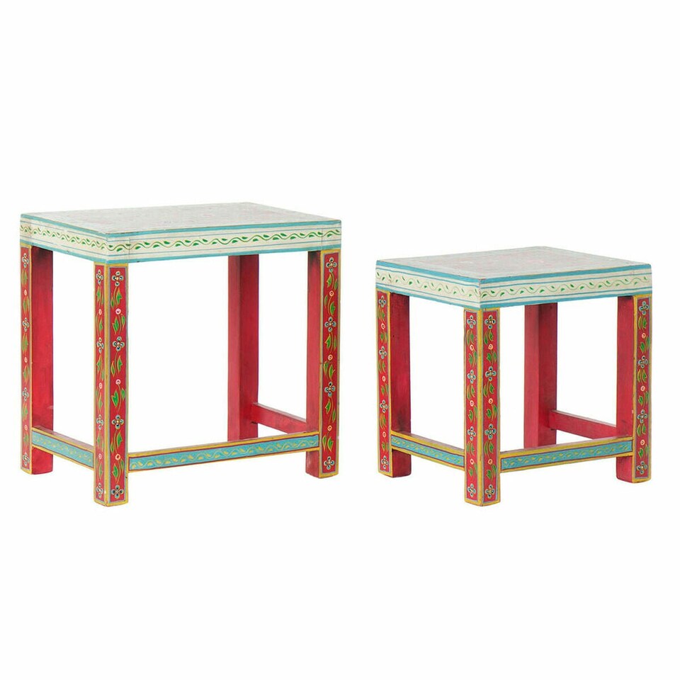 image 1 of Side table DKD Home Decor 8424001853243 Natural Multicolour Acrylic Mango wood 45 x 30 x 45 cm N/A