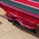 image 2 of OHS Stripes Beach Towel with Bag Quick Dry Absorbent Travel Spa | Multi | Green/Red | One size